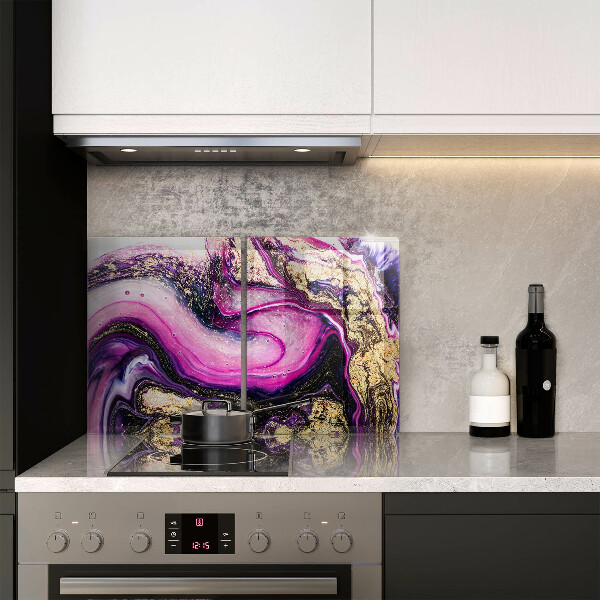 Placă din sticla protectie perete Design abstract auriu