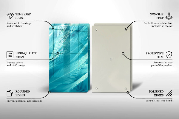 Placă din sticla protectie perete Pene delicate