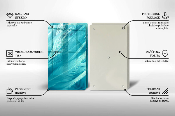 Placă din sticla protectie perete Pene delicate