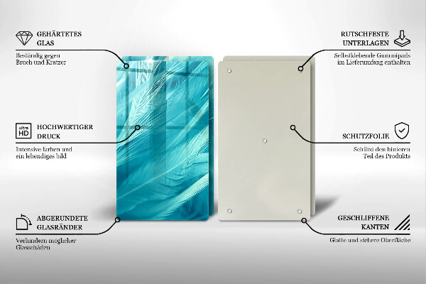 Placă din sticla protectie perete Pene delicate