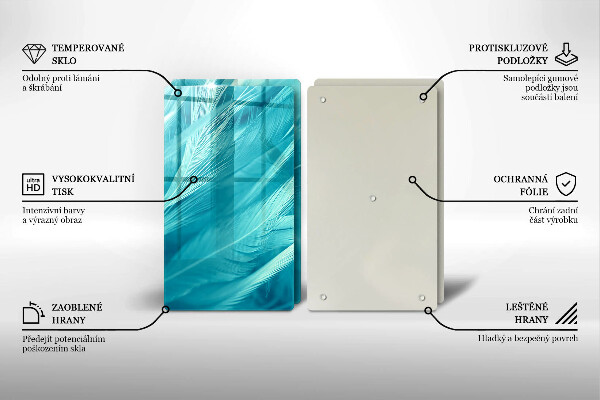 Placă din sticla protectie perete Pene delicate