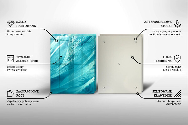 Placă din sticla protectie perete Pene delicate