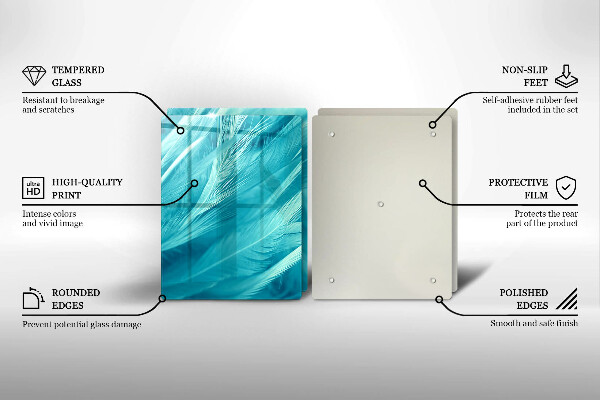 Placă din sticla protectie perete Pene delicate