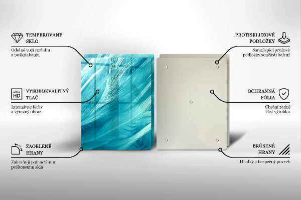 Placă din sticla protectie perete Pene delicate