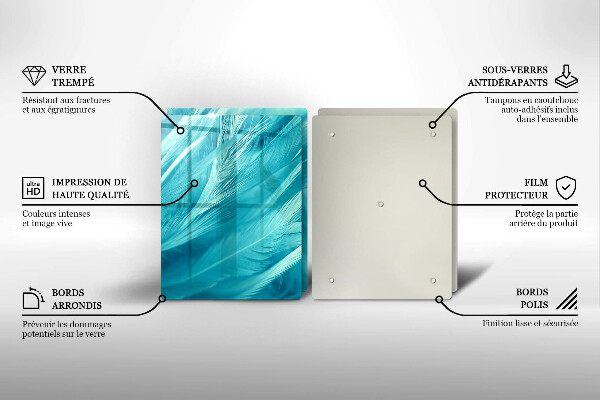 Placă din sticla protectie perete Pene delicate