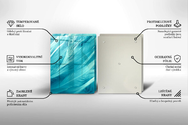 Placă din sticla protectie perete Pene delicate