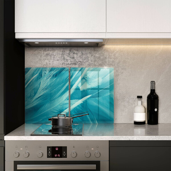 Placă din sticla protectie perete Pene delicate