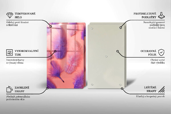 Placă din sticla protectie perete Pene pufoase