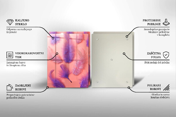 Placă din sticla protectie perete Pene pufoase