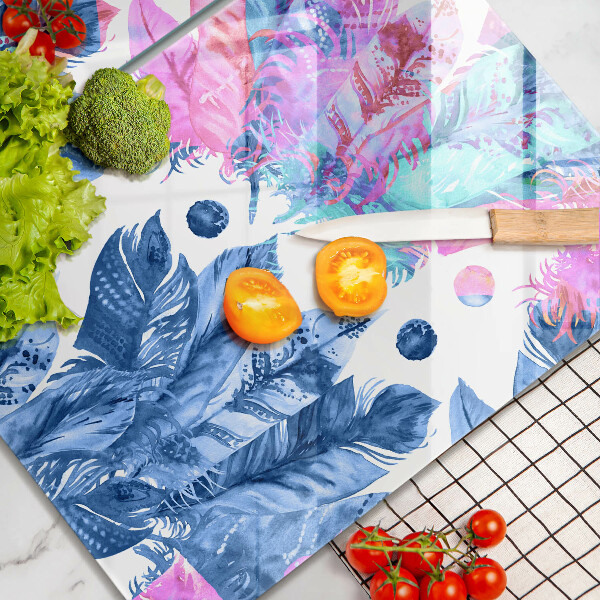 Placă din sticla protectie perete Ilustrație boho cu pene