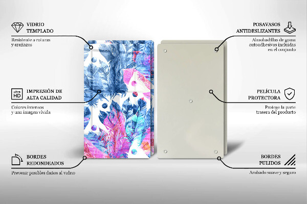 Placă din sticla protectie perete Ilustrație boho cu pene