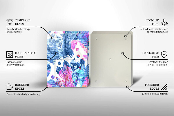 Placă din sticla protectie perete Ilustrație boho cu pene