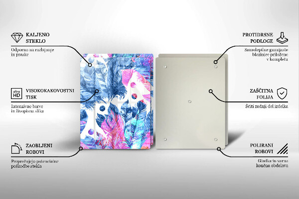 Placă din sticla protectie perete Ilustrație boho cu pene