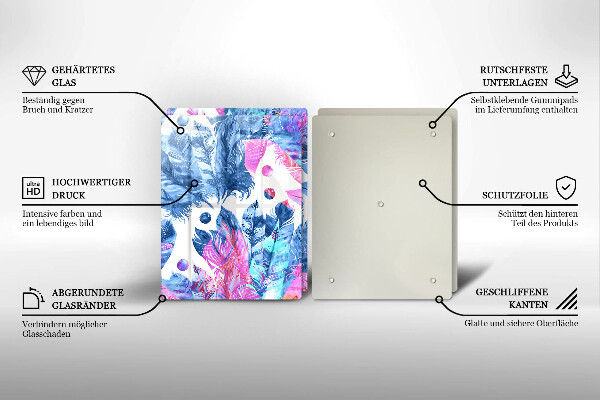 Placă din sticla protectie perete Ilustrație boho cu pene