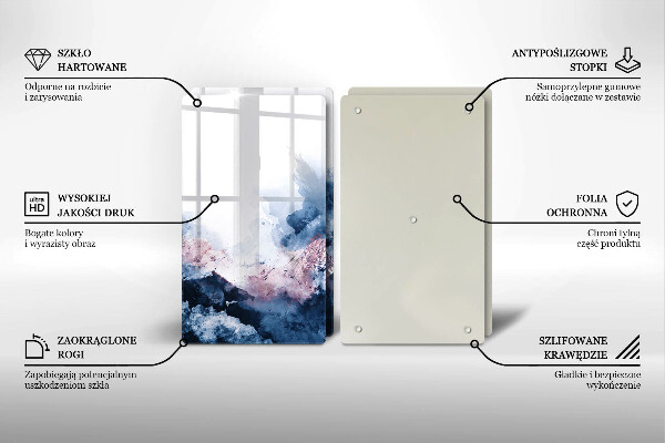 Placă din sticla protectie perete Munți pictați în abstract