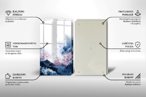 Placă din sticla protectie perete Munți pictați în abstract