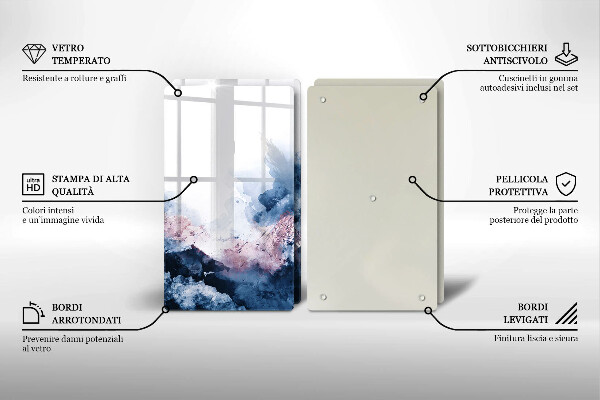 Placă din sticla protectie perete Munți pictați în abstract