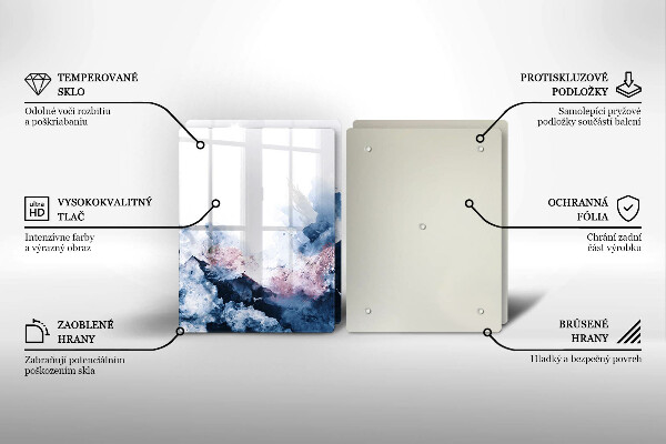 Placă din sticla protectie perete Munți pictați în abstract