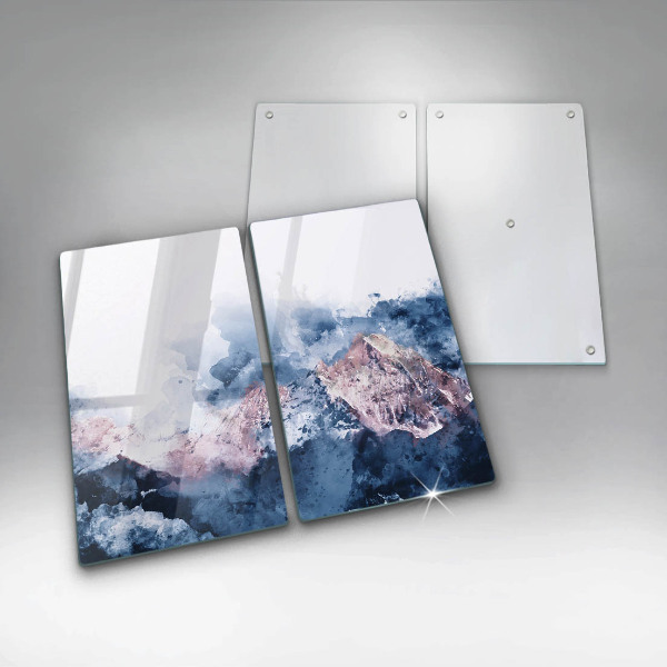 Placă din sticla protectie perete Munți pictați în abstract