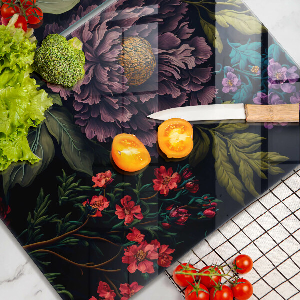 Placă din sticla protectie perete Flori frumoase