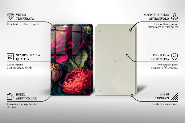 Placă din sticla protectie perete Flori frumoase