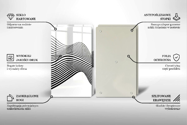 Placă din sticla protectie perete Abstracția liniară