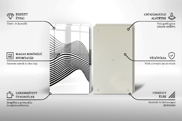 Placă din sticla protectie perete Abstracția liniară