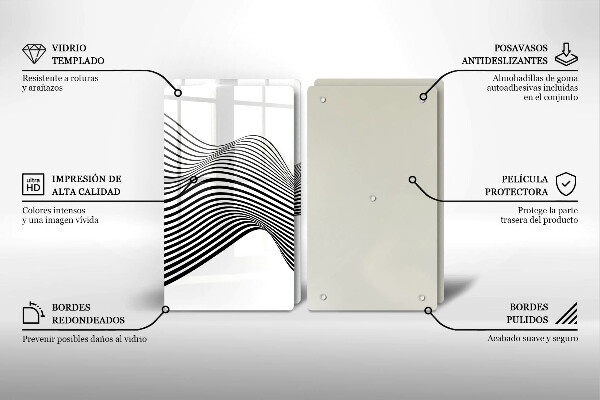 Placă din sticla protectie perete Abstracția liniară