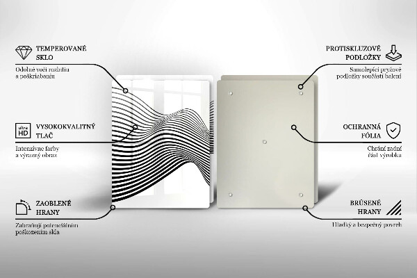 Placă din sticla protectie perete Abstracția liniară