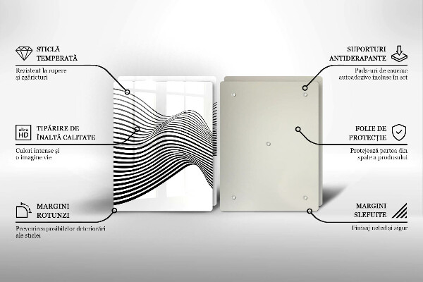 Placă din sticla protectie perete Abstracția liniară