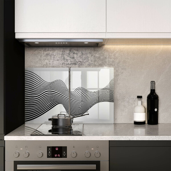 Placă din sticla protectie perete Abstracția liniară