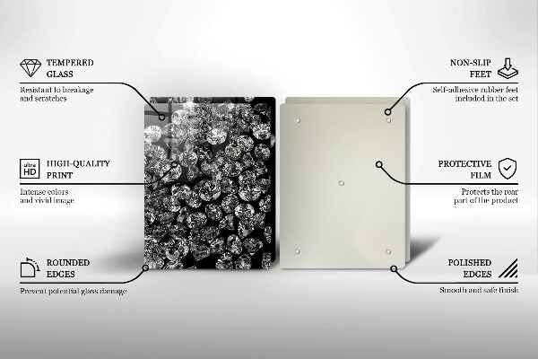 Placă sticla protectie aragaz Diamante diamante