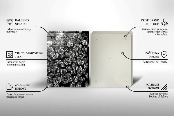 Placă sticla protectie aragaz Diamante diamante