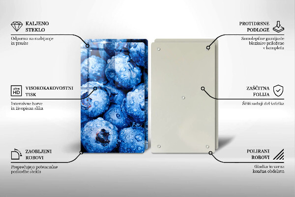 Placă sticla protectie aragaz Afine suculente