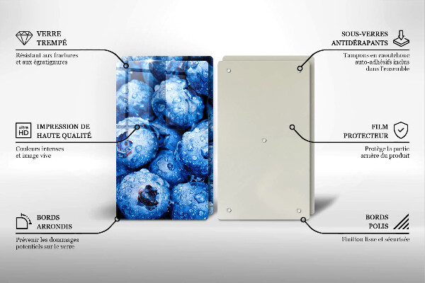 Placă sticla protectie aragaz Afine suculente