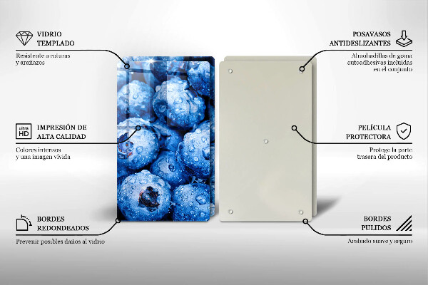 Placă sticla protectie aragaz Afine suculente