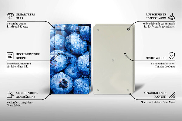 Placă sticla protectie aragaz Afine suculente