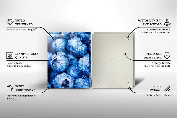 Placă sticla protectie aragaz Afine suculente