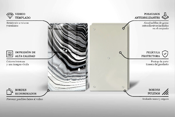 Placă sticla protectie aragaz Abstracția cernelii