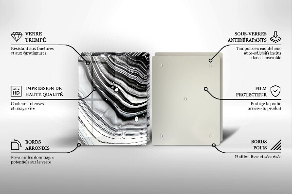 Placă sticla protectie aragaz Abstracția cernelii