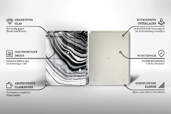 Placă sticla protectie aragaz Abstracția cernelii