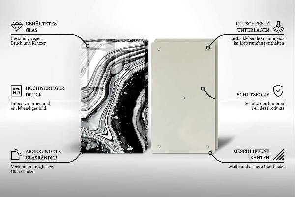 Placă sticla protectie aragaz Abstracția cernelii