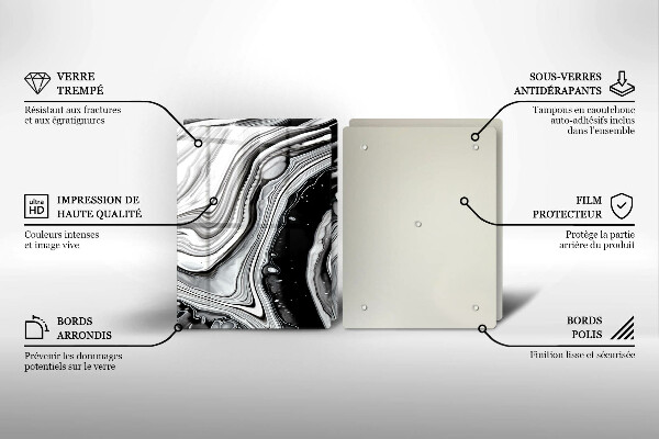 Placă sticla protectie aragaz Abstracția cernelii