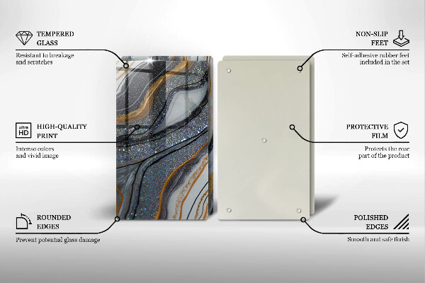 Placă din sticla protectie perete Stâncă cu aur