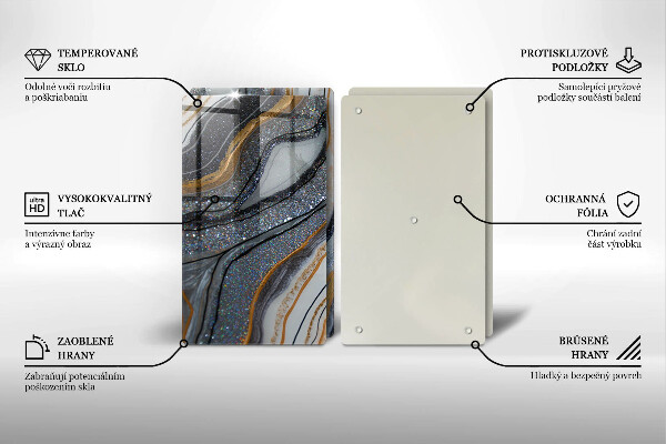 Placă din sticla protectie perete Stâncă cu aur