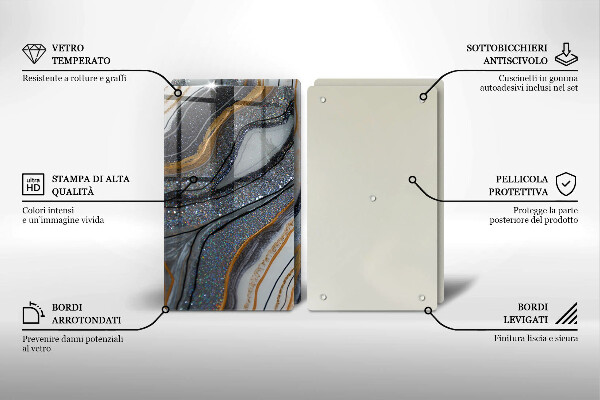 Placă din sticla protectie perete Stâncă cu aur