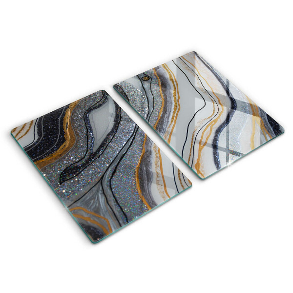 Placă din sticla protectie perete Stâncă cu aur