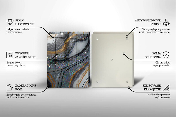 Placă din sticla protectie perete Stâncă cu aur