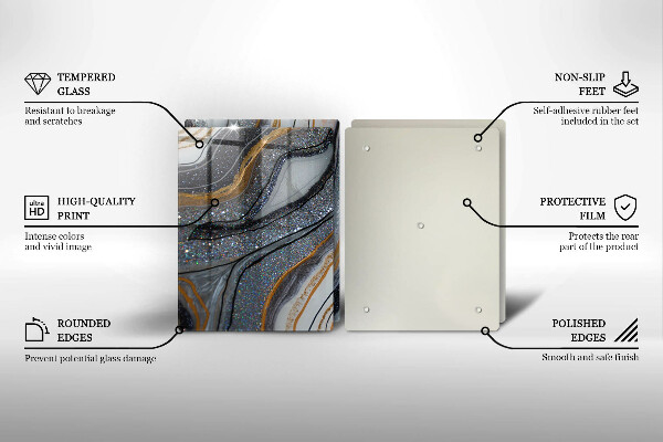 Placă din sticla protectie perete Stâncă cu aur