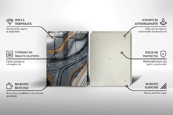 Placă din sticla protectie perete Stâncă cu aur